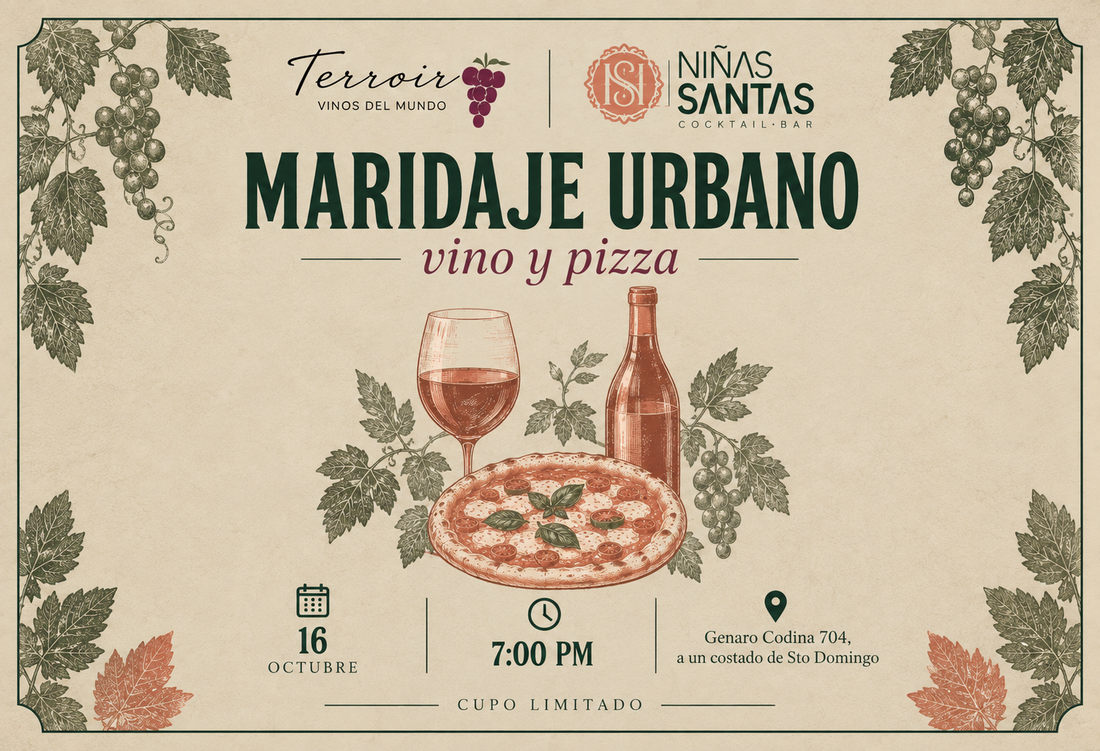 Maridaje urbano vino y pizza